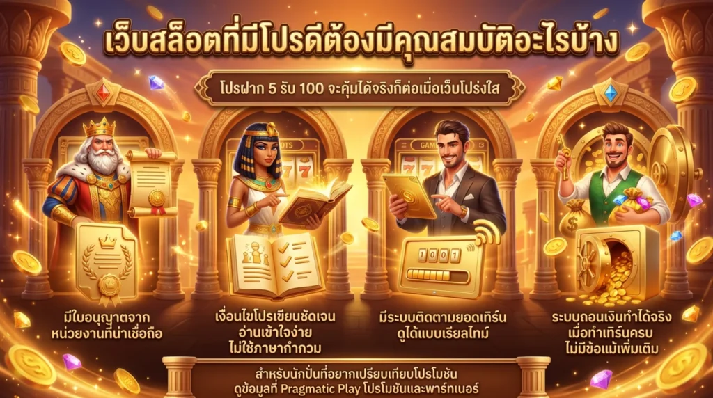 เว็บสล็อตที่มีโปรดีต้องมีคุณสมบัติอะไรบ้าง