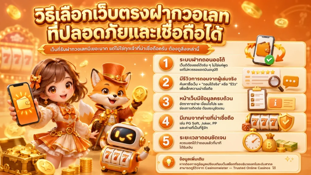 วิธีเลือกเว็บตรงฝากวอเลท